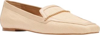 Andr&eacute; Assous Ariane Raffia Chain Embellished Loafer in Bone at Nordstrom, Size 8.5