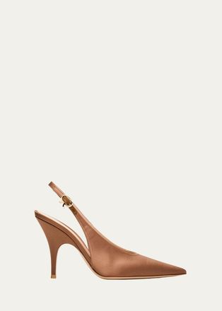 Gianvito Rossi 95mm Sofia Crepe Satin Slingback Pumps