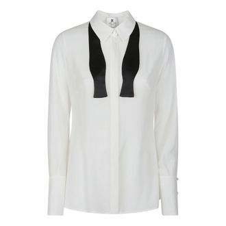 Elisabetta Franchi Shirts, female, White, Size: L Stylish Long Sleeve Shirt