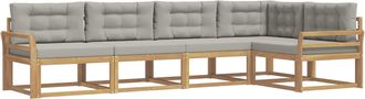 vidaXL Conjunto De Sof&aacute;s De Exterior 4 Uds. Blanco Y Gris Claro Vidaxl