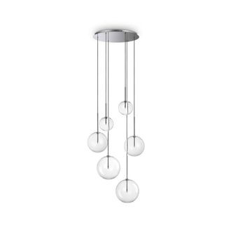 Netlighting Equinoxe 6 Light Cluster Pendant Ceiling Light Chrome in Silver