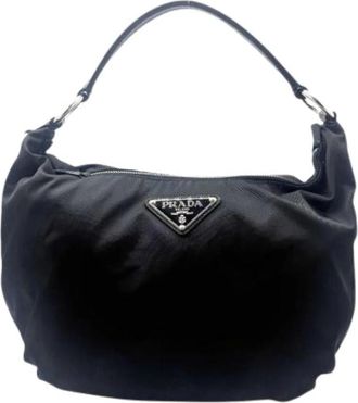 Prada Pre-owned Shoulder Bags, female, Black, Size: ONE SIZE Pre-owned Vintage Nylon Shoulder Bag
