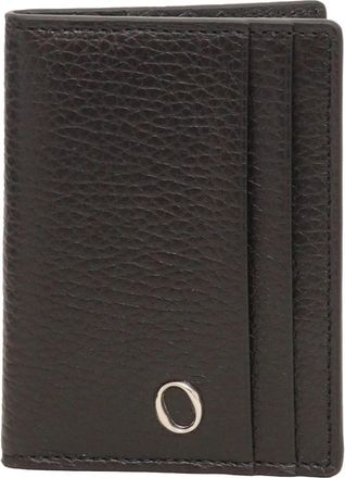 Orciani Portafoglio in pelle con logo frontale con contrasto - Heren - Portefeuilles - Zwart - ONE Size - Leer - Accessoires