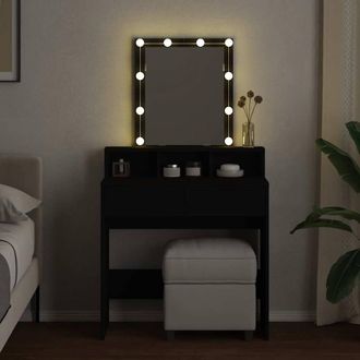 Berkfield Home Beautiful Dressing Table with LED Black 80x41x144.5 cm