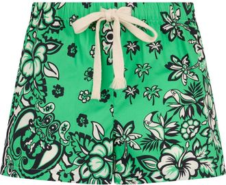 Red Valentino Elegante Zomerse Shorts met Bloemenprint - Dames - Bermuda - Veelkleurig - 3XS - Katoen - Korte Broeken