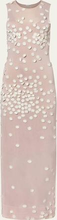 Altuzarra Nelly Degrade Flower Applique Mesh Maxi Dress