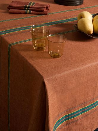 Libeco Ontario Stripe Belgian Linen Rectangular Tablecloth (128in/3.25m)