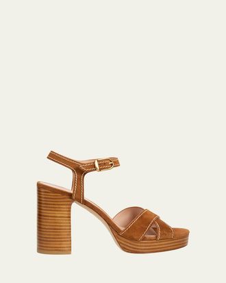 Stuart Weitzman 95mm Park Suede Platform Sandals