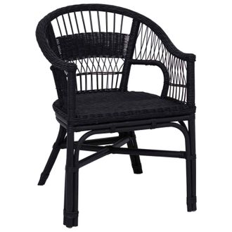 vidaXL Silla Apilable Negro 60 X 60 X 81 Cm Rat&aacute;n Vidaxl