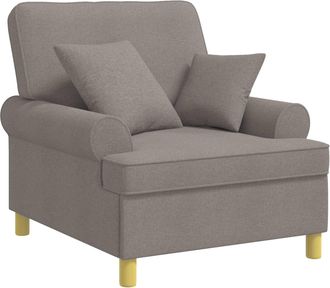 vidaXL Sill&oacute;n Xl Con Cojines Gris Topo Tela Vidaxl