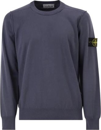 Stone Island Trui met ronde hals - Heren - Sweatshirts - Blauw - 2XL - Katoen - Hoodies & sweatvesten