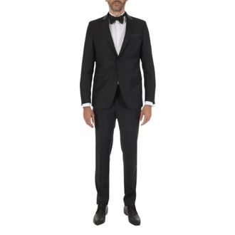 Karl Lagerfeld Heren, Pakken, Zwart, Maat: 5XL Wol