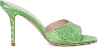 Gedebe Gigi crystal-embellished gigi heeled mules - Groen