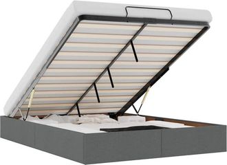 vidaXL Estructura Cama Otomana Sin Colch&oacute;n Tela Gris Oscuro 140x190cm Vidaxl