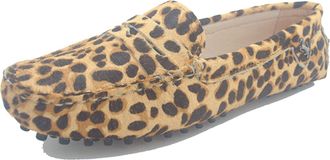 Minitoo Loafers Flat Shoes for Women Slip-on Summer Casual Moccasins with Buckle 9603-B Orange UK 5.5