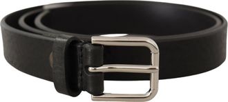 Dolce & Gabbana Mens Black Leather Belt Classic Style - Size 80 cm