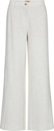 Mos Mosh Beata Ramie Pant - Dames - Wijde Broeken - Beige - 2XS - Katoen - Broeken