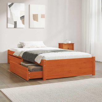 vidaXL vidaXL Struttura del letto 3 pcs Marrone cerato Legno di pino