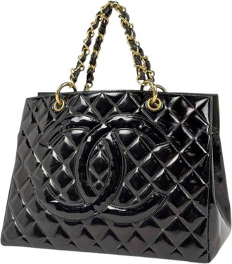 Chanel Black Patent Leather Tote Bag (Pre-Owned)