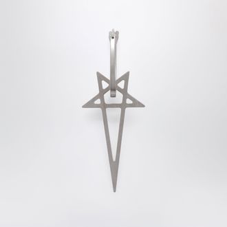 Rick Owens Palladium-finished silver pentagram earring