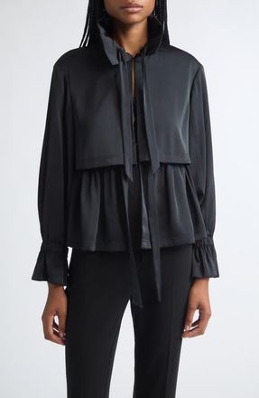 Cinq &agrave; Sept Azira Peplum Jacket in Black at Nordstrom, Size X-Large