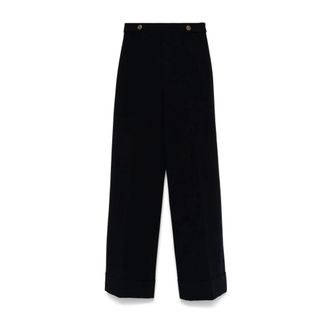 Twinset Wide Trousers, female, Black, S, Elegant Blue Trousers for Women