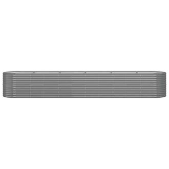 Berkfield Home Garden Raised Bed Powder-coated Steel 440x80x68 cm Grey | Size: 440 x 80 x 68 cm