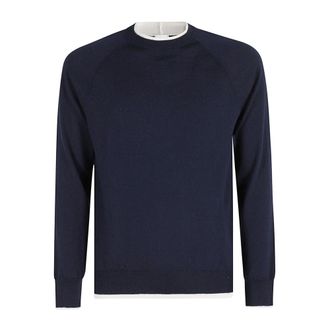 Eleventy Magliette Girocollo Raglan - - Knitwear - Uomo - Blu - L