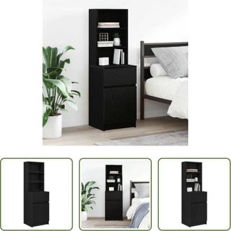 vidaXL vidaXL Comodino con ripiani - Comodino Nero 39x35x125 cm in Legno Multistrato