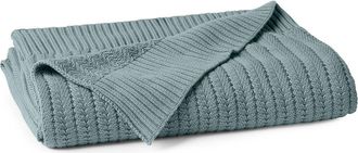 Coyuchi Casa Loma Organic Knit Throw Blanket in Lagoon at Nordstrom