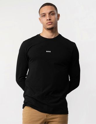 HUGO BOSS Mens BOSS Orange Tchark Mens Long Sleeve Stretch Cotton T-Shirt - White - Size: 40