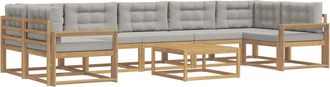 vidaXL Conjunto De Sof&aacute;s De Exterior 6 Uds. Blanco Y Gris Claro Vidaxl