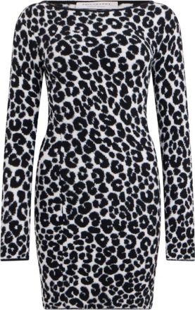 Philosophy di Lorenzo Serafini Fitted Animal Print Dress - Dames - Korte kleedjes - Veelkleurig - XS - Leer - Kleedjes