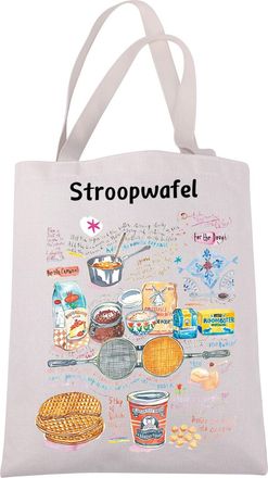 Generic Stroopwafel Recipe Tote Bag Netherlands Food Lover Gift Dutch Pancake Shoulder Bag Foodie Inspired Gift Cooking Gift