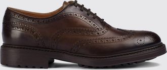 Doucal's Derby brogue in pelle di vitello liscia con suola in gomma