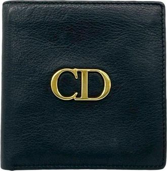Dior Black Leather Wallet (Bi-Fold) (Pre-Owned)