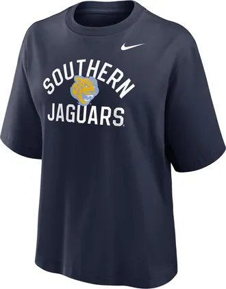 Nike Womens College (Siouthern University and A&M) Boxy T-Shirt in Blue | W11668SUAM26-NVY