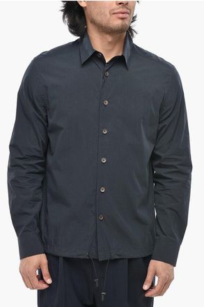 Corneliani CIRCLE Cotton-Blend Shirt with Drawstring Hem size 50