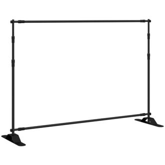 vidaXL Soporte de telón de fondo acero negro 305x243 cm Vidaxl