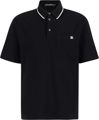 Dolce & Gabbana Cotton Piqu&eacute; Polo Shirt - Heren - Polos - Zwart - 2XL - Katoen - Tops