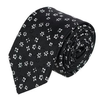 Trafalgar Store Tudor Daisy and Vine Silk Business Necktie in Black With White Daises at Nordstrom