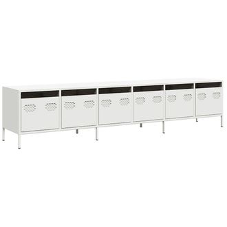 Berkfield Home TV Cabinet White 202x39x43.5 cm Cold-rolled Steel