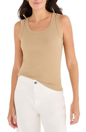 Nic+Zoe Perfect Knit Rib Scoop Neck Tank in Jute at Nordstrom, Size Xx-Large