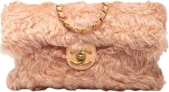 Chanel Pre-owned Vintage Fur Clutch - Dames - Vintage Schoudertas - Roze - ONE Size - Leer - Vintage