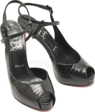 Christian Louboutin Sandali Jenlove in pelle goffrata - Nero