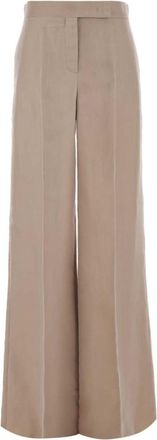 Max Mara Brown Flared Flat Front Pants