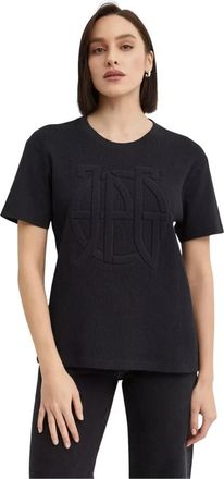Jean Paul Gaultier Zwart Logo In reli&euml;f Oversized T-shirt - Dames - T-shirts - Zwart - XS - Katoen - Tops