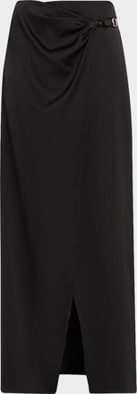 L'agence Emmarie Satin Buckle Maxi Skirt