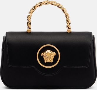 Versace La Medusa Mini satin top-handle bag