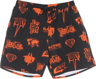 Iuter Bermuda Costume Horns Allover Boardshort - Heren - Korte Broeken - Zwart - XS - Polyester - Korte Broeken